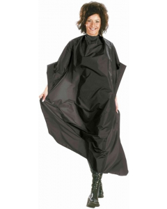Long waterproof cape for hair dyeing and cutting, black