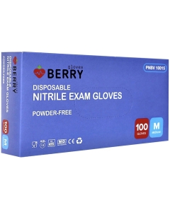 Berry vienkartinės nitrilo pirštinės be pudros 100 vnt. mėlynos M