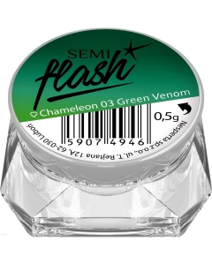 Blizgis nagų dailei SemiFlash 03 Green Venom 0.5 g
