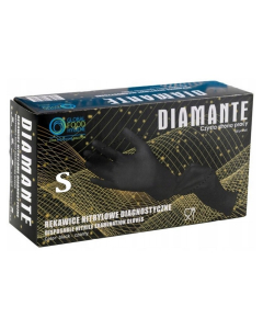 DIAMANTE vienkartinės nitrilo pirštinės be pudros 100 vnt. juodos S
