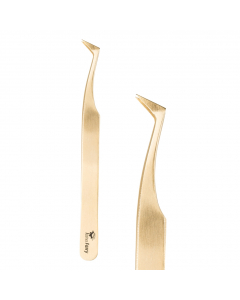 LashesFairy Volume L golden tweezers 12 cm