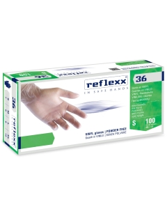 Reflexx vienkartinės vinilo pirštinės be pudros 100 vnt.