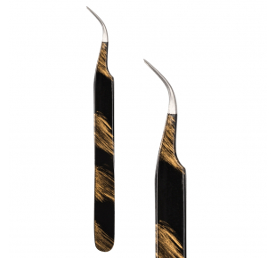 LashesFairy M curved variegated tweezers 12 cm