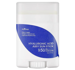 Isntree pieštukinė apsauga nuo saulės Hyaluronic Acid Airy Sun Stick SPF 50 22 g