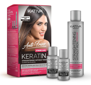 KATIVA plaukų tiesinimo keratinu rinkinys Keratin Anti-Frizz Xtreme Care