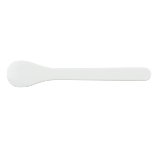 Plastikinė mentelė 16 cm 6 vnt. balta su šaukštelio formos išlenkimu