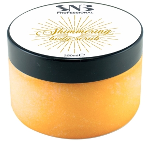 SNB blizgesį suteikiantis kūno šveitiklis Shimmering Body Scrub 250 ml