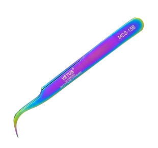 Vetus MCS-15B Multicolor lenktas pincetas